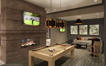 Billiards table in clubhouse